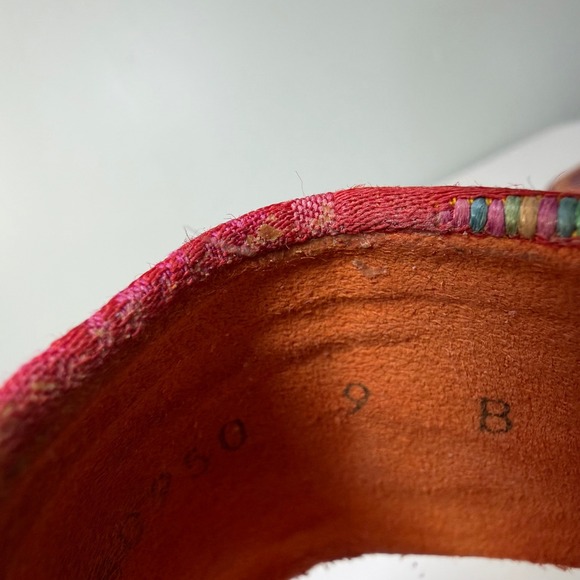 Stuart Weitzman Vintage Square Toe Slide Sandals Red Patent Block Heel Womens 9B - Picture 7 of 8